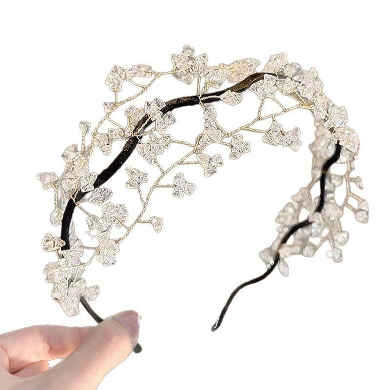 

Корейский Сладкий Хрустальный Браслет для Волос Свежий Ретро Плетение Бусины Уникальные Аксессуары для Волос