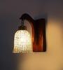 Handmade Sheesha Wood Wall Light Lamp Stylish Fish Design Handmade Chip Glass E27 Bulb Holder(Bulb Not Included Diwali Decor