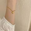 Stylish and simple three-dimensional love pendant bracelet, retro small fresh peach heart girlfriend bracelet, female