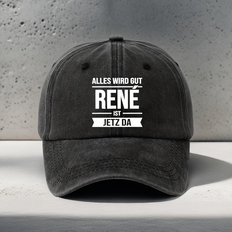 

Retro Men s Baseball Cap RENE Fashion Letter Print Adjustable Size Outdoor Cycling Hat чорний
