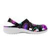 White EVA Clogs with Candy Heart Print, Lightweight Slip On Garden Shoes, Breathable Beach Sandals, Indoor Outdoor Slippers for Men Women
