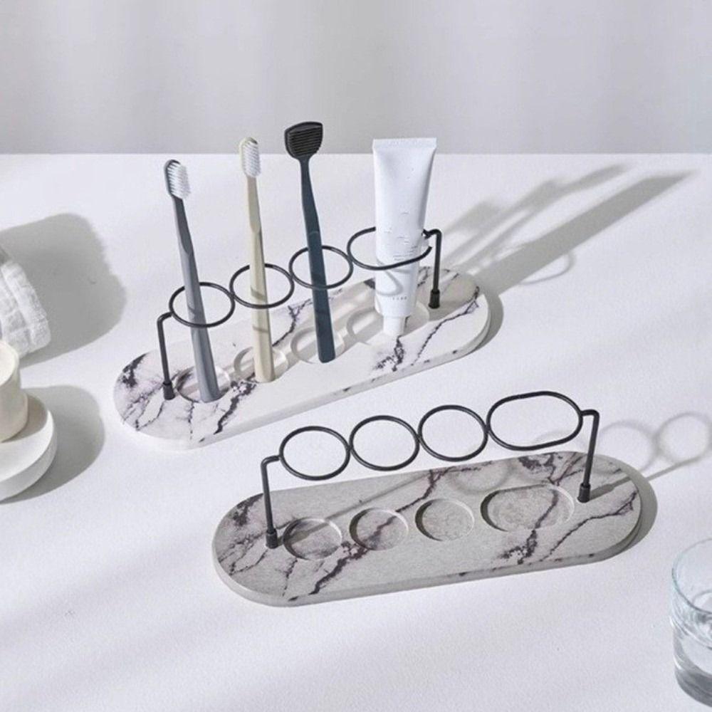 Diatom Earth Toothbrush Storage Rack Long Lasting Makeup Brush Organizer  Bathroom Storage