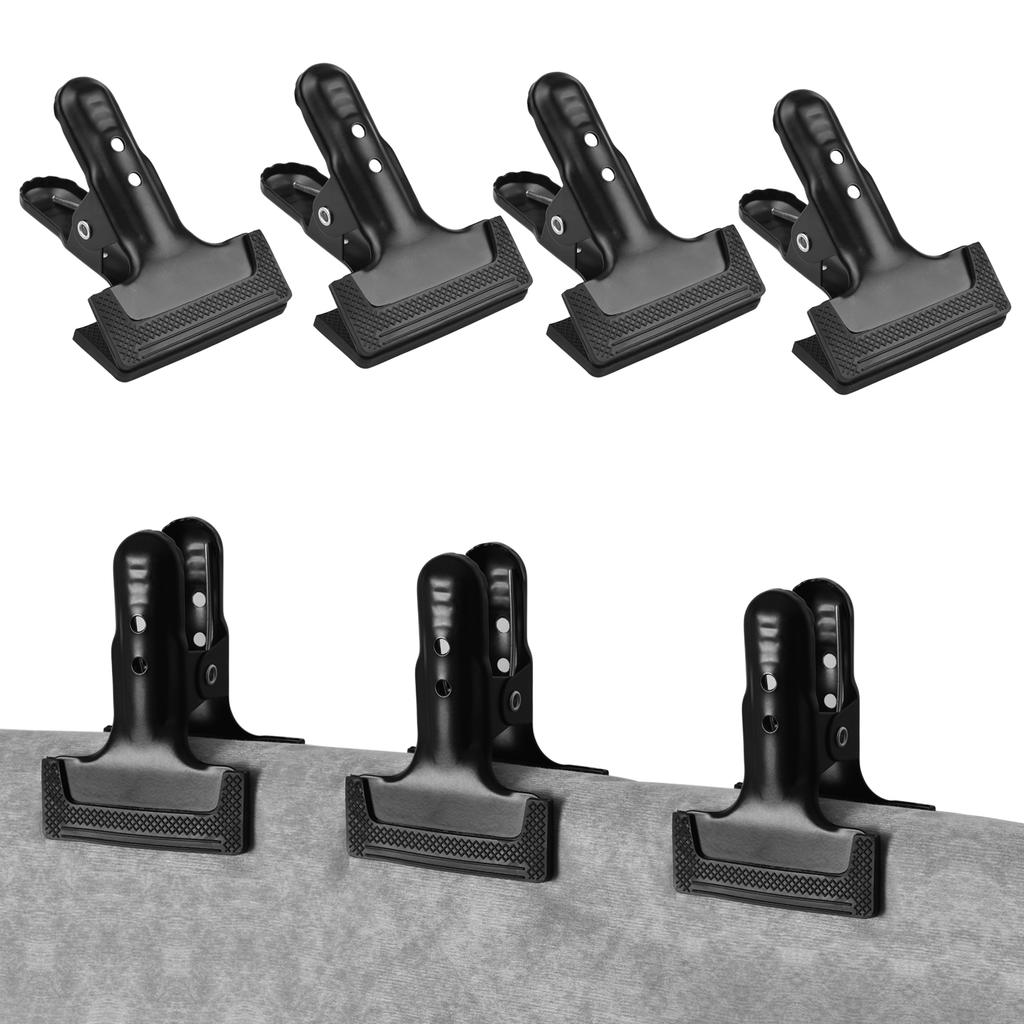 Hvy Duty Spring Metal Clip Photography Backdrop Clamps Background Support Holder with Rubber Protective Pad Photo Studio Photography Accessory, Pack o