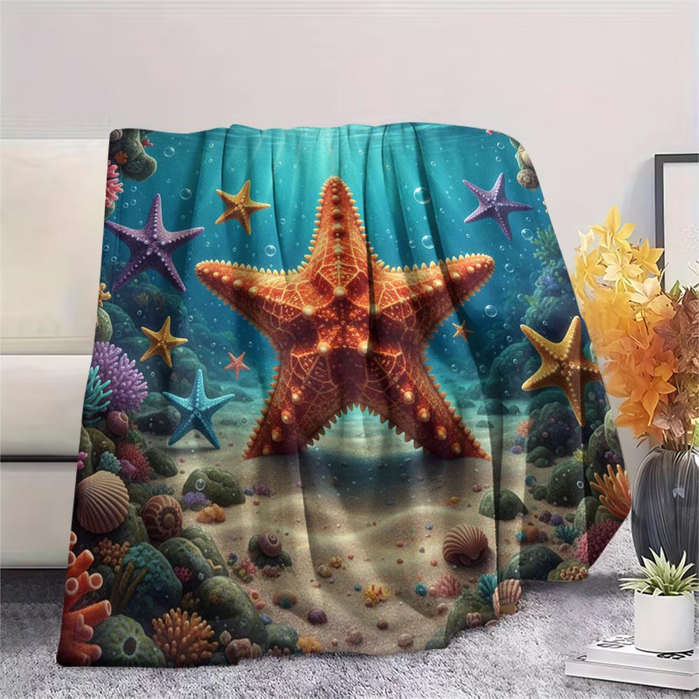 1Pc Cartoon Print Flannel Blanket, High Quality Comfortable for All Seasons, Home Decor, Warmth and Comfort, Perfect for Christmas Birthday Gift