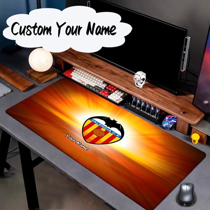 Custom Name Mouse Pad Valen-cia Crest Sunset Mouse Pad, Gaming Mouse Pad, Keyboard Pad, Desk Decor for Computer Notebook Fan Birthday Gift