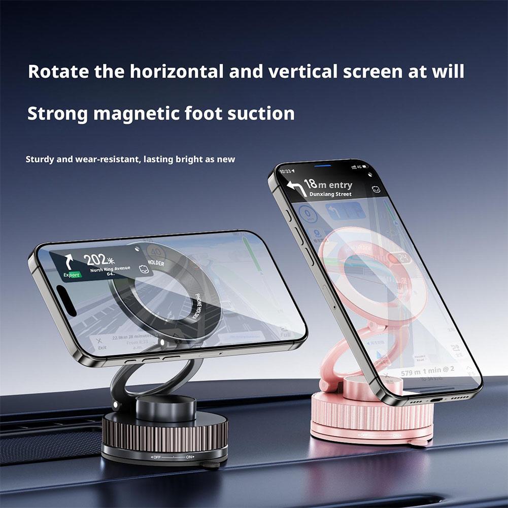 Suporte Universal de Adsorção Magnética Suporte de Telefone para Carro Suporte Magnético Ventosa a Vácuo Dobrável Giratório Suporte de Navegação
