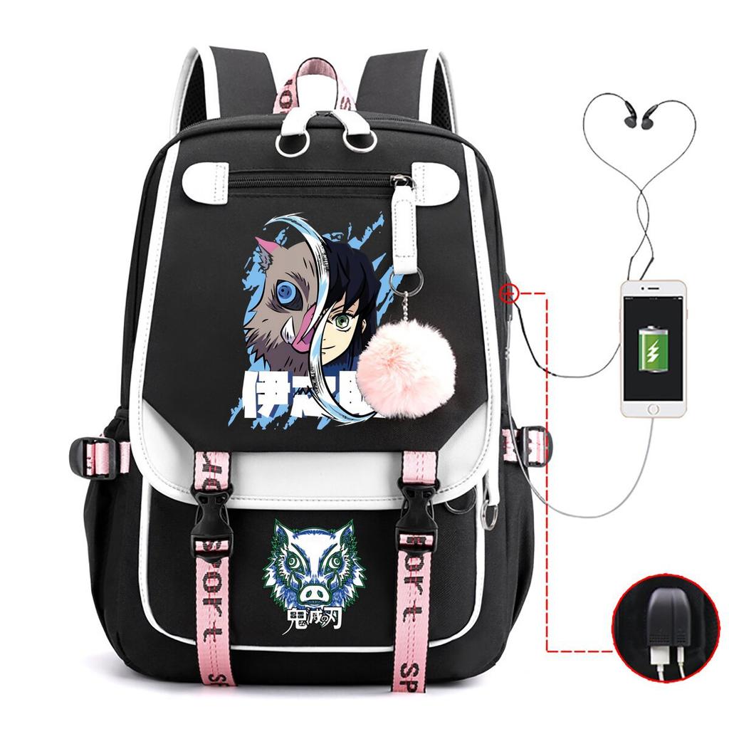 Ghost Extermination Surrounding Day Trend Backpack Large Capacity Student Schoolbag Multi-functional Leisure Outdoor Bag