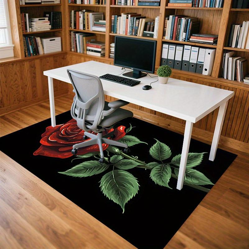 1pc Rose Bloom Themed Rug for Home Decor, Non-slip Office Carpet, Chair mat, Outdoor Mat, Christmas and Halloween gifts-0731136