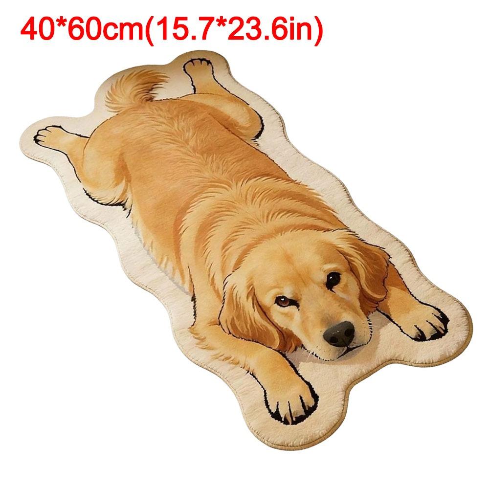 Special-shaped Puppy Print Rug Decorative Carpet Animal Floor Mat Entryway Mat Bedside Floor Decor
