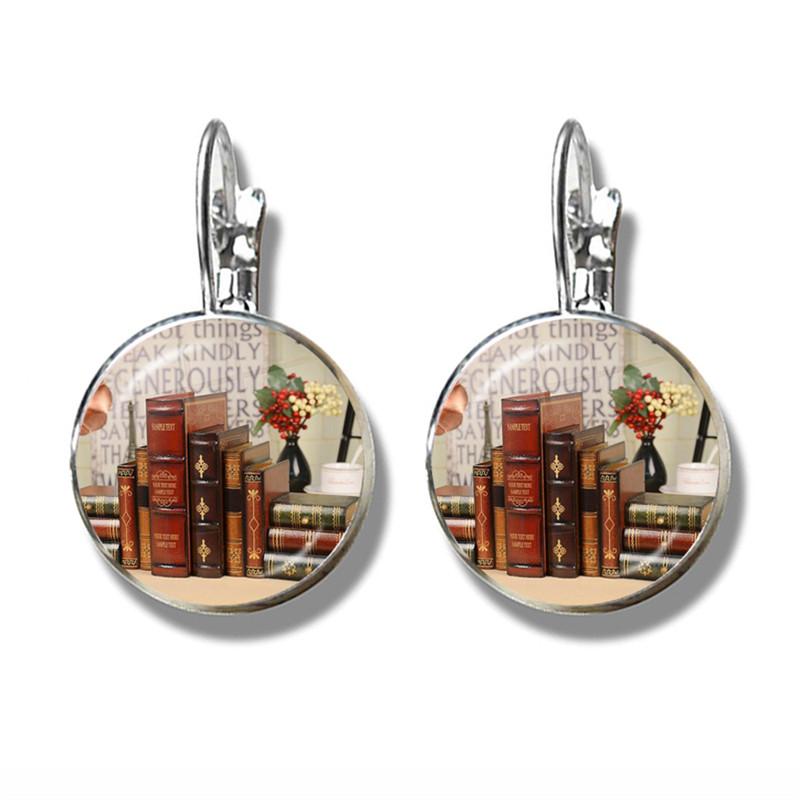 Neue Mode Retro Bücher Foto Ohrringe Bücherliebhaber Ohrringe Schmuck Bibliothekare Geschenke Schriftsteller Studenten Lehrer Bücher Nerds Geschenke