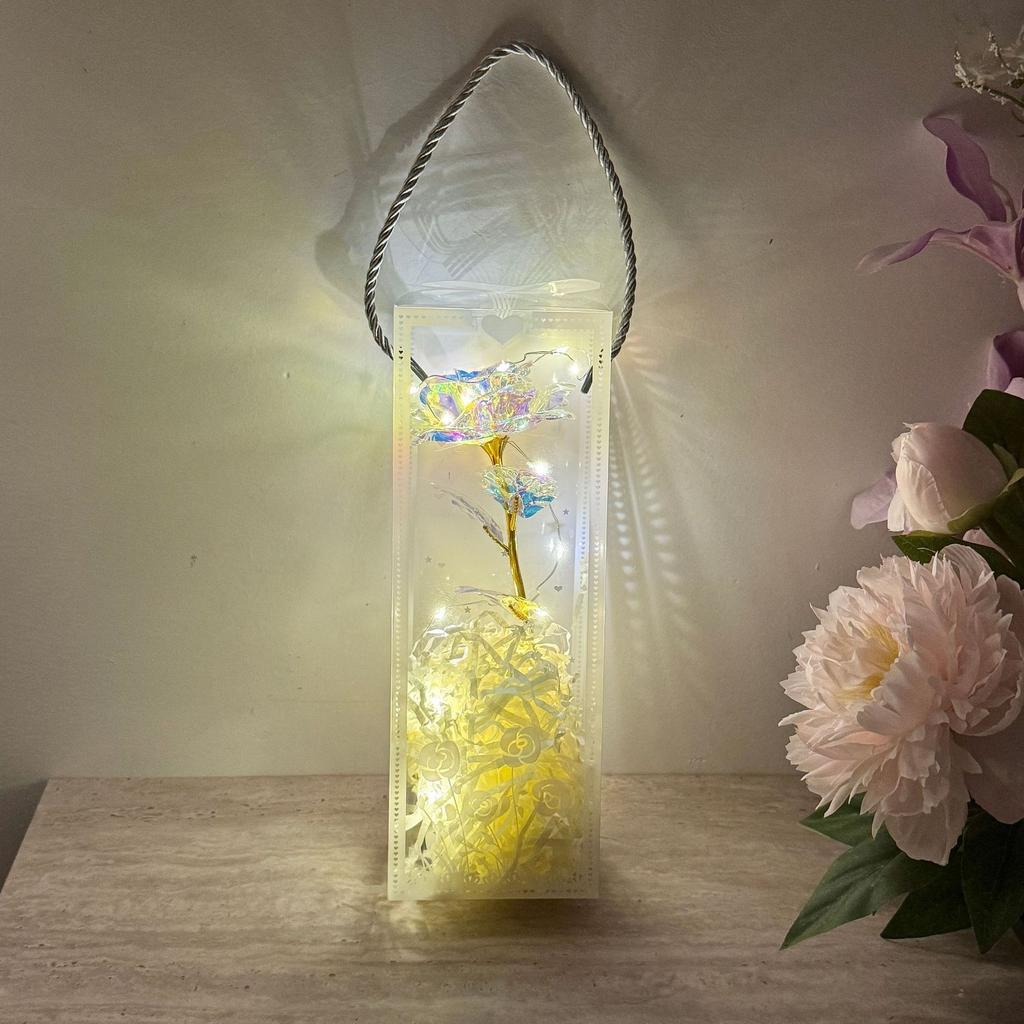 New Colorful Simulated Rose with Packaging Box LED Enchanted Galaxy Rose Ornament Mother's Day Valentine's Day Wedding Gifts
