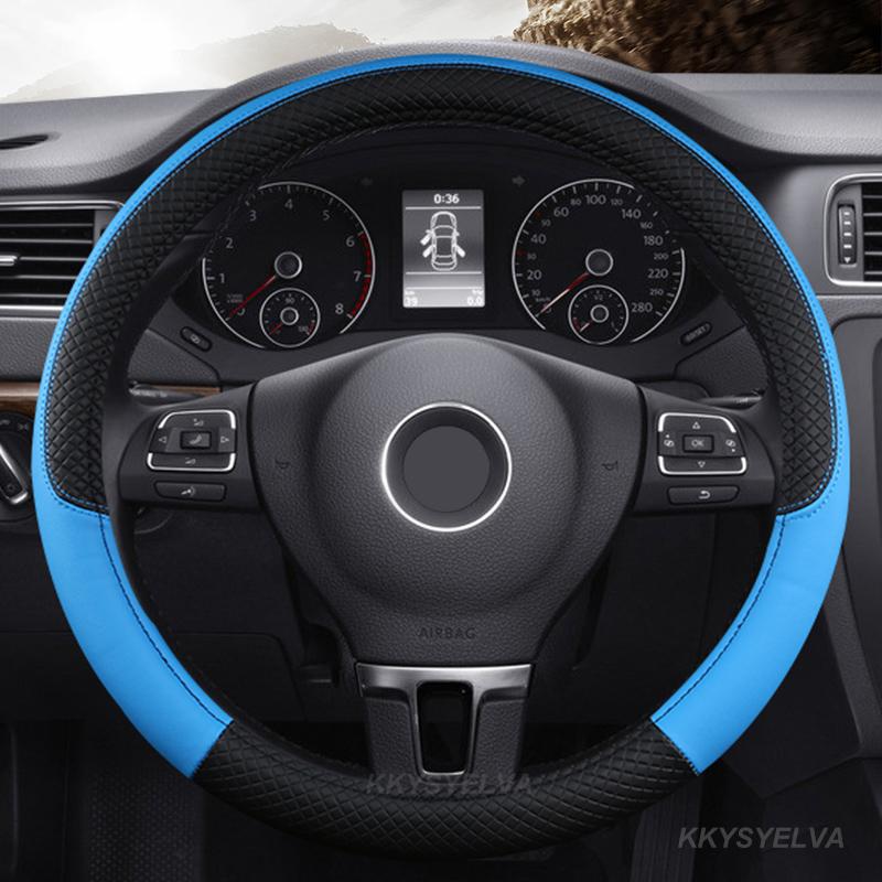 PU kůže D/O tvar 38CM Auto Potah volantu Protiskluzový pro VW Golf 7 Polo Bora Passat Touran CC T6 T5 T4 Auto příslušenství