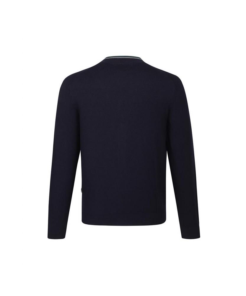 Daks Shirts Tipping Contrast Cardigan Navy_Dla1Swcd101N1