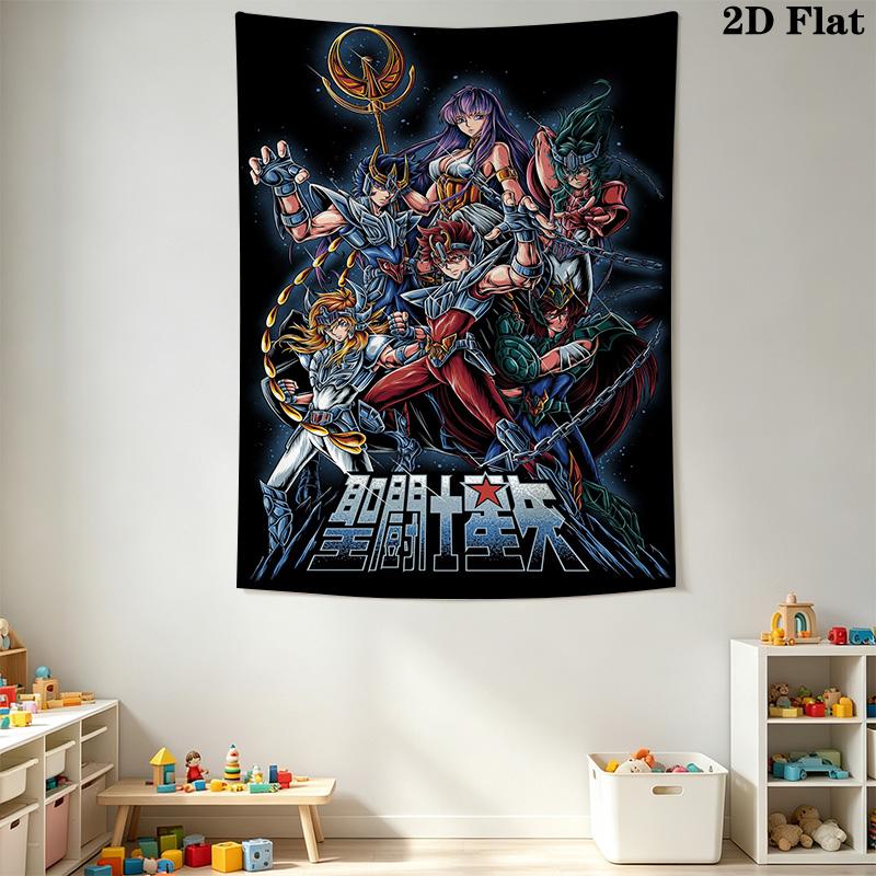 Saint Seiya Knights Zodiac Tapestry Fashion Print Background Cloth Soft Background Wall Hanging Cloth Atmospheric Background Cloth