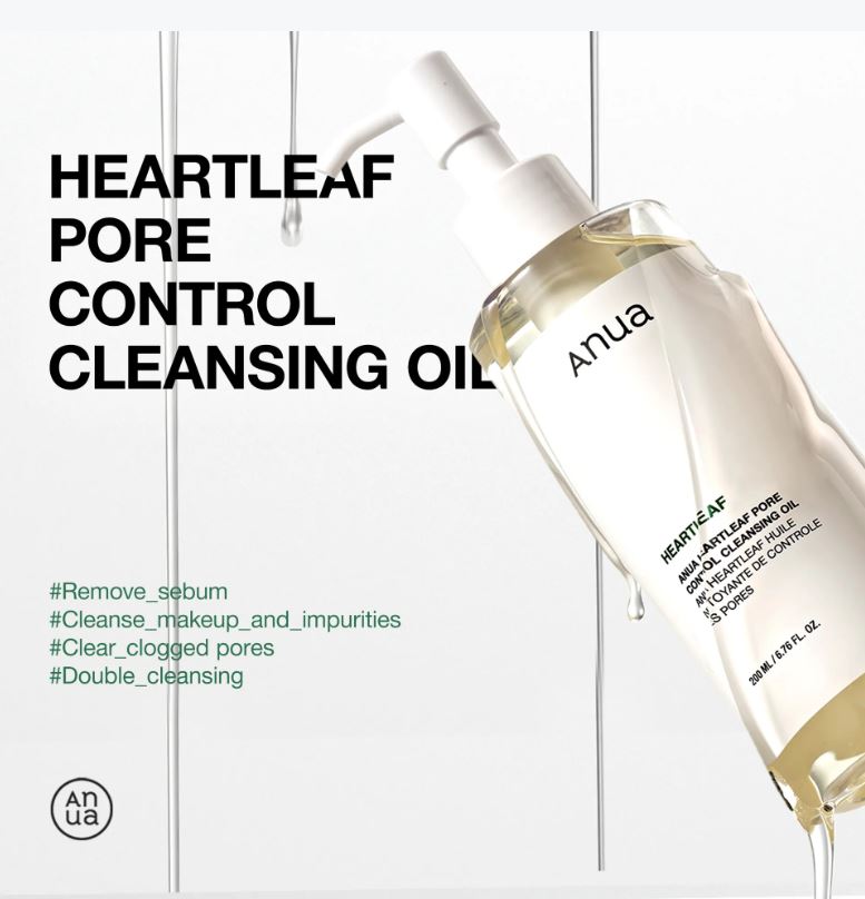 [SET] Anua Heartleaf Pore Control Cleansing Oil 200mL +  Quercetinol Pore Deep Cleansing Foam 150ml