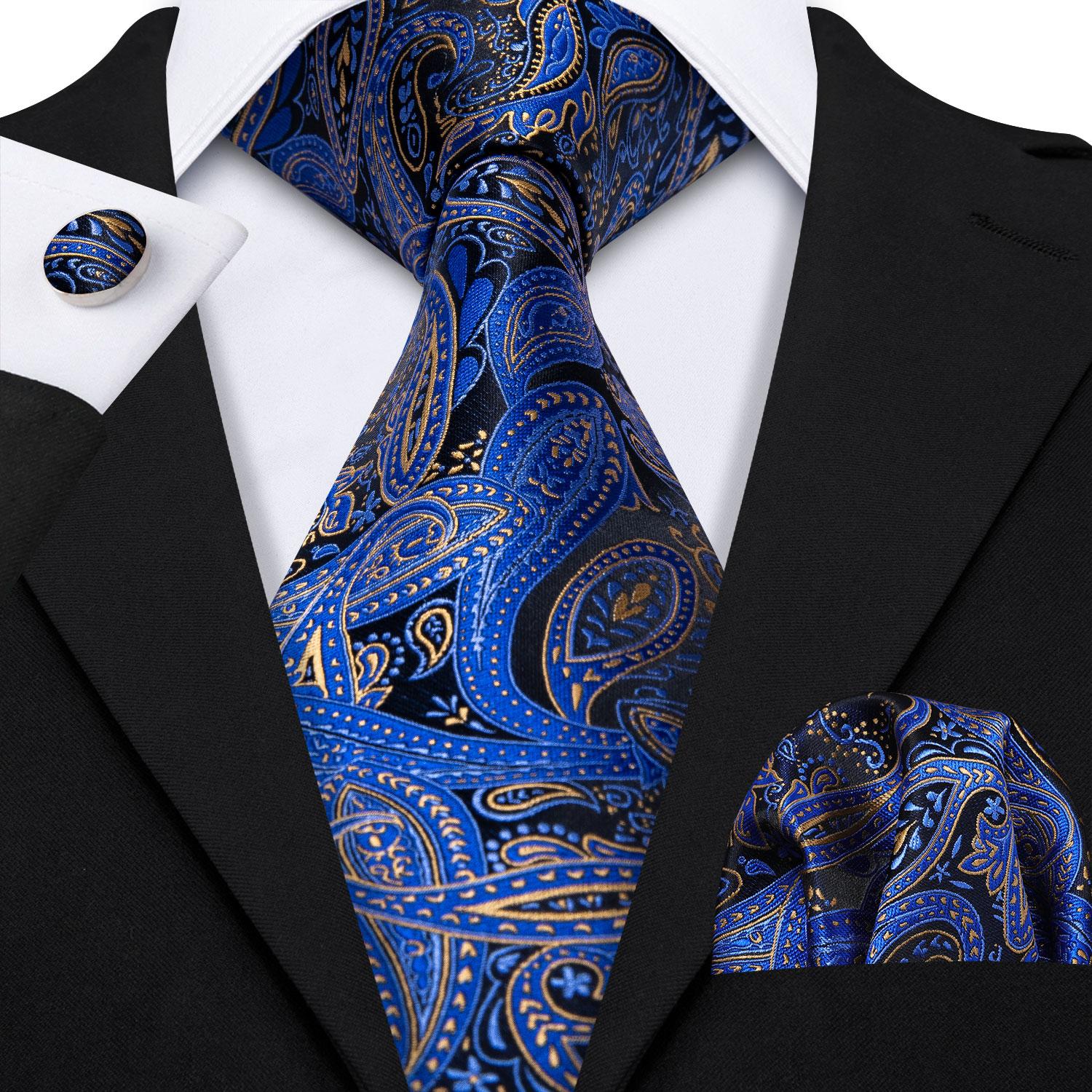 

Чоловічі аксесуари Hi-Tie Шовкова краватка Хустка Запонки Набір для весілля Однотонна краватка з квітами N-1447
