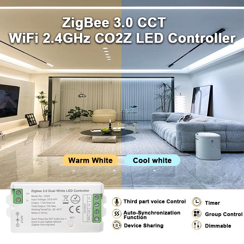 Zigbee 3.0 LED Controller WiFi APP Remote for PWM Dim CCT RGB RGBW RGBCCT LED Strip Bridge Tuya Gateway Voi Control DC5V-24V