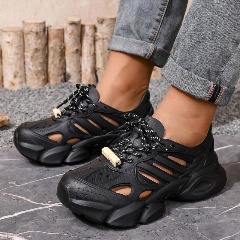 New EA breathable thick-soled retro hole beach shoes dad shoes