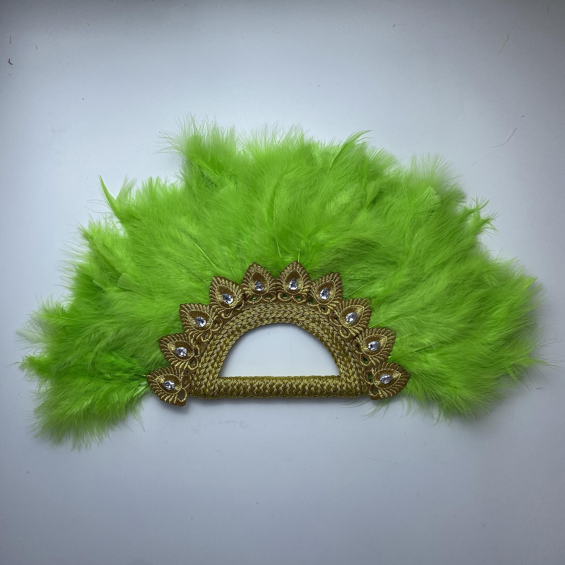 

Big Size African Blue Feather Fan for Ladies, Wedding Feather Fan for Bride, Double Side Feather, Nigerian Stones Dance Handfan 32CMX55CM