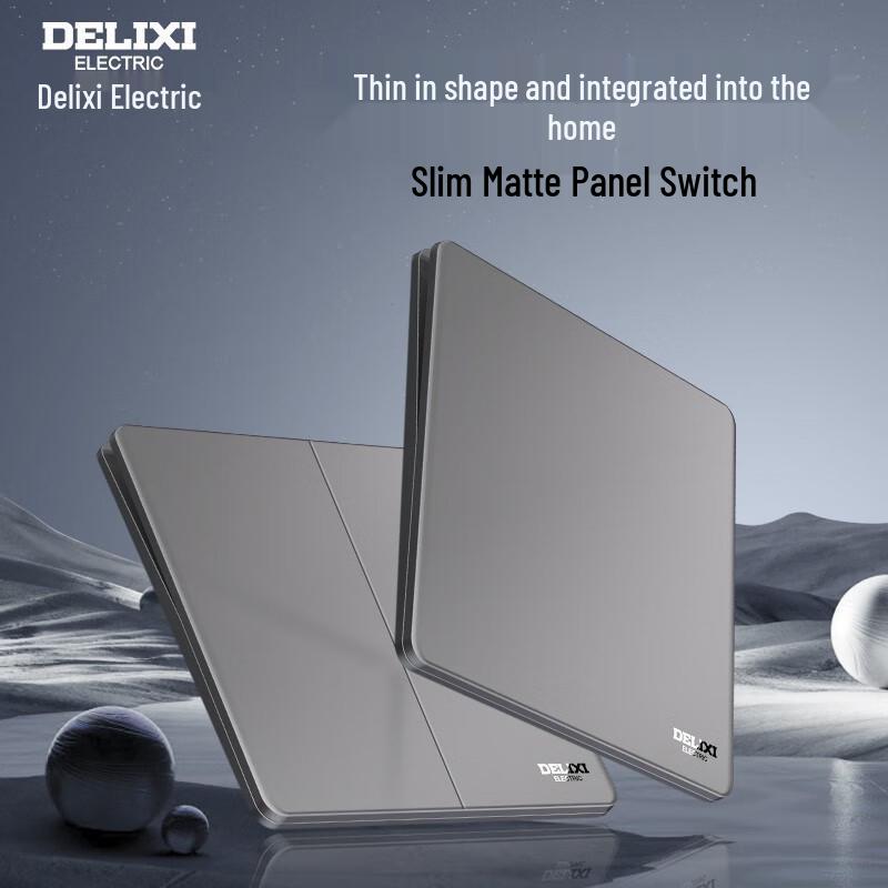 DELIXI 16A Wall Switch Socket for Air Conditioner & Computer, Household Panel, 86 Type, Starry Sky Gray.