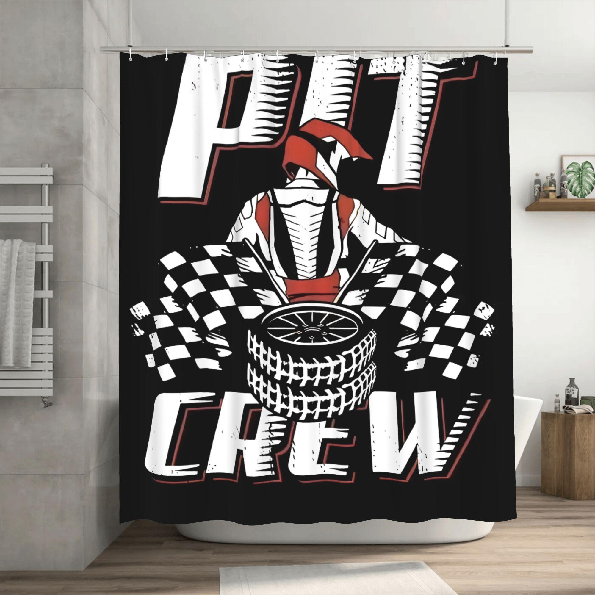 

Removable Polyester Shower Curtain With Racing Theme Design-Perfect For Lovers And Stylish Bathroom Decorative Curtains W60H190(CM)-1 Pcs