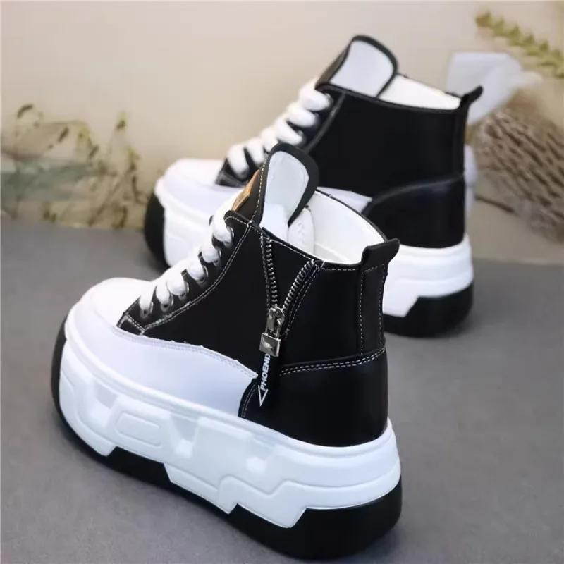 Fashion 10cm Women Casual Shoes Platform Wedge Women Fashion Sneakers Chunky Shoes Spring Autumn Vulcanize Skateboard