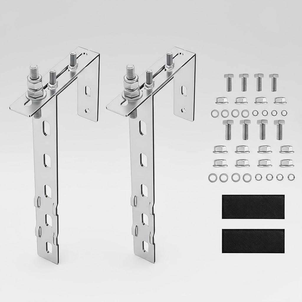 

Solar Panel Mounting Hooks for Balcony Bracket System 2 Pack Adjustable Solar Panel Hooks Durable Bracket Supports серебряный