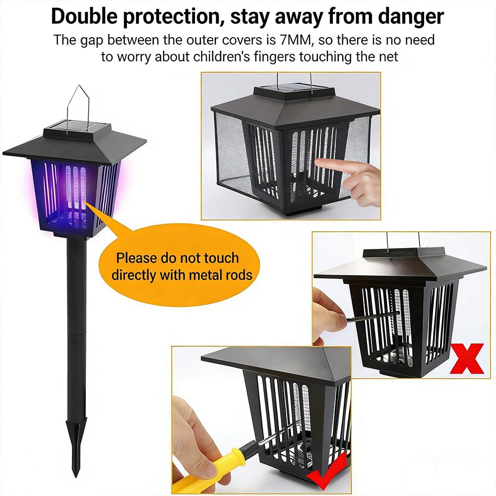 1 Pcs Solar Bug Zapper Outdoor Indoor Waterproof Mosquito Killer Lamp with White and UV Light Portable Cordless Mosquito Insect