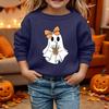 Kids Halloween Printed Hoodie Loose Fit Long Sleeve Casual Sweatshirt