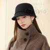 New Hat Women's Elegant Retro Basin Hat Wool Woolen Mother Hat Classic Bow Thermal Hat