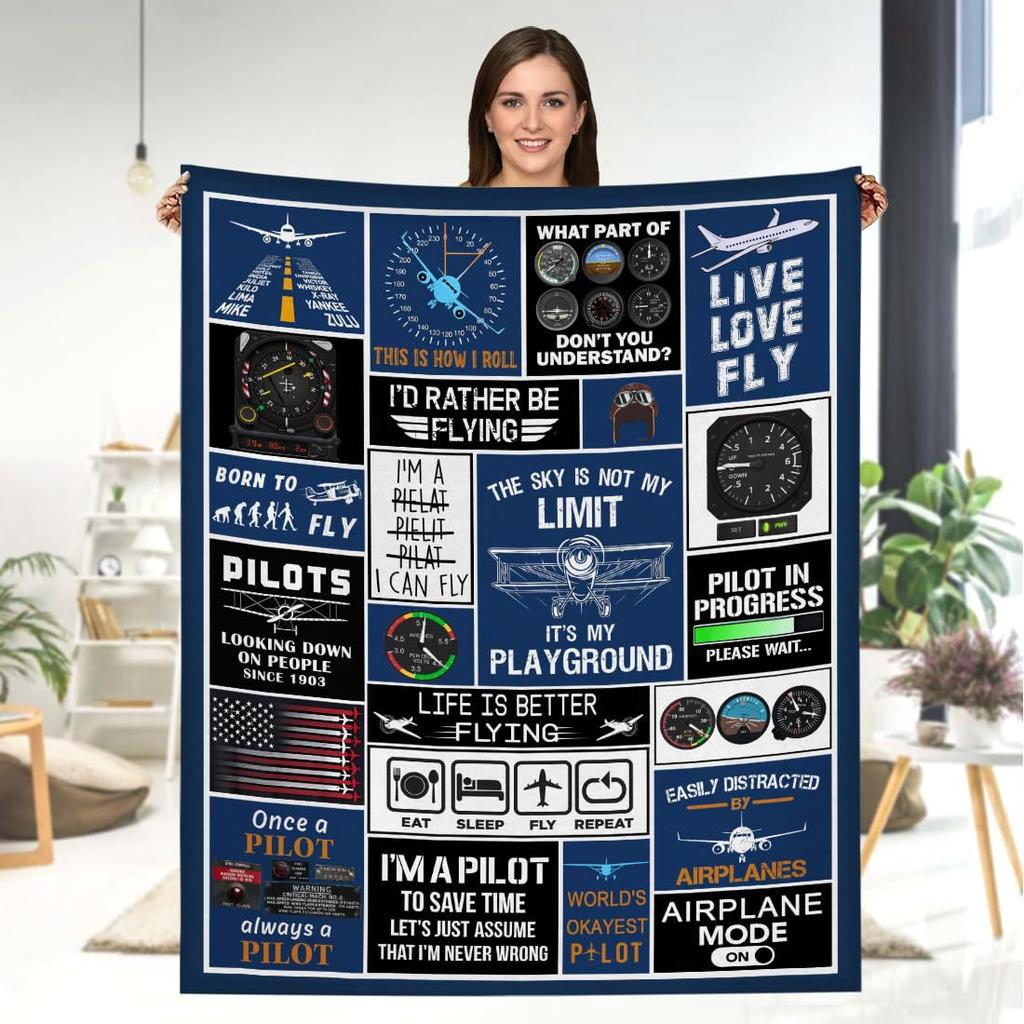 Herren Piloten Geschenk Decke Luftfahrt Kreative Decke Super Weich Bequem Flanell Decke
