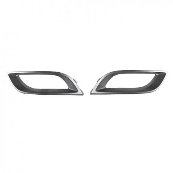 For Mazda 3 2010-2011 1 Pair Silver Front Bumper Fog Light Lamp Cover Bezel Trim