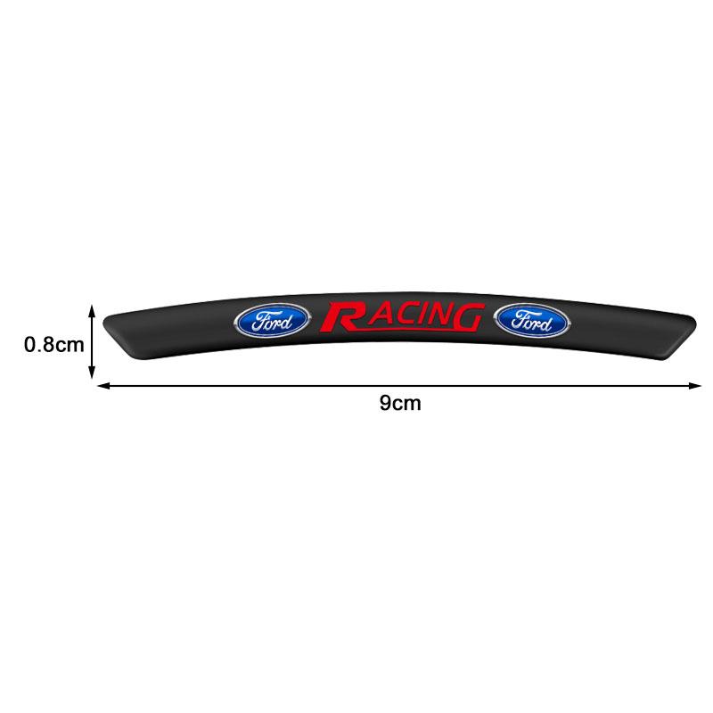 4pcs Car Tire Rim Aluminum Metal Strips Sticker For Ford Focus Fiesta EcoSport Escort Ranger Fusion Mondeo Mustang Edge Shelby