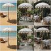 Boho Patio Umbrella Portable Tassel Lightweight for Beach