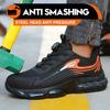 Mens Anti-Puncture Safety Shoes Steel Toe Work Boots Anti-Smash Lightweight Breathable Work Sneakers All-Season Casual Footwear