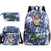 One Piece Zoro Print Student Backpack Set Casual Daypack with Shoulder Bag Pencil Case for Kids Teens School Supplies