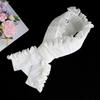 Elegant Kimono Collar Accessory Ruffled Lace Pearls Beaded Japanese Dress Core Collar Lining Kimono Belt for Womens Robe