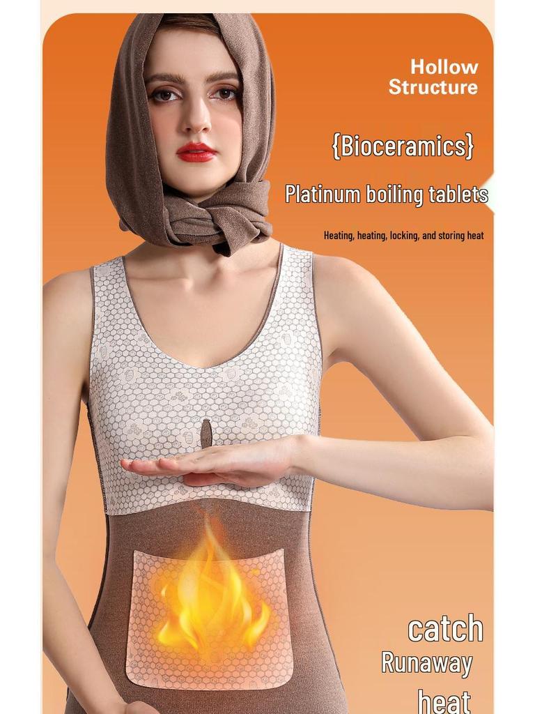 Women's 7A Antibacterial Thermal Shaping Vest with Chest Pad - Autumn/Winter Warmth