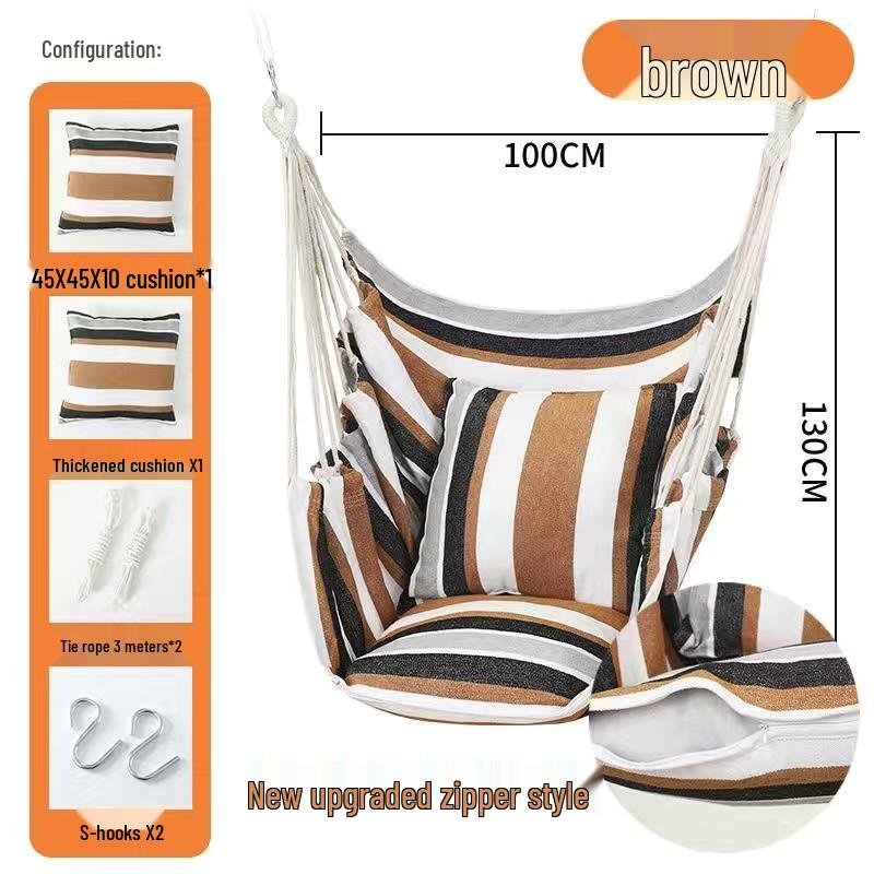 Canvas Hanging Chair: Thickened Indoor/Outdoor Dorm Swing for College Students & Kids