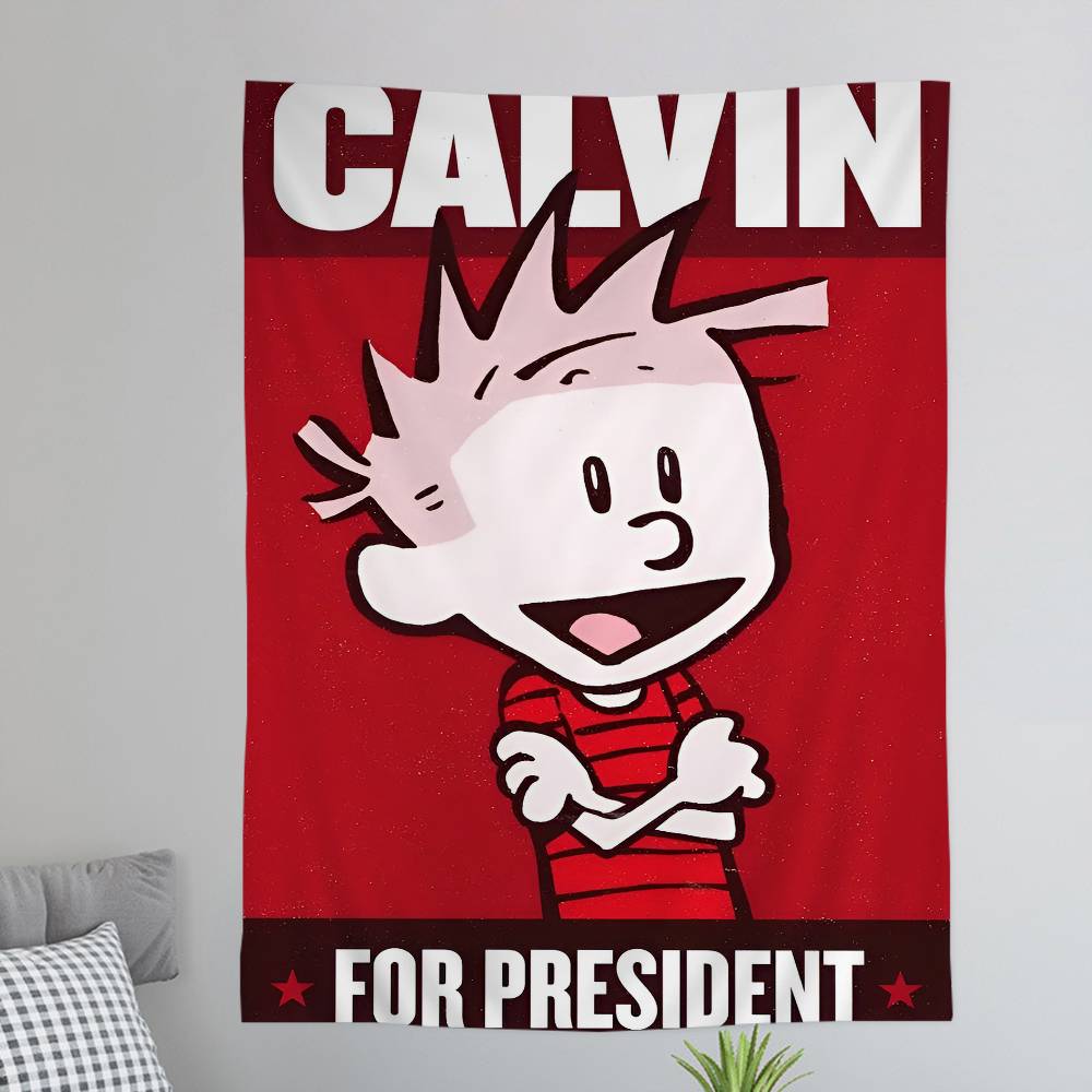 CCalvin And HHobbes Cartoon Tapestry for Living Room Home Dorm Decor INS Home Decor