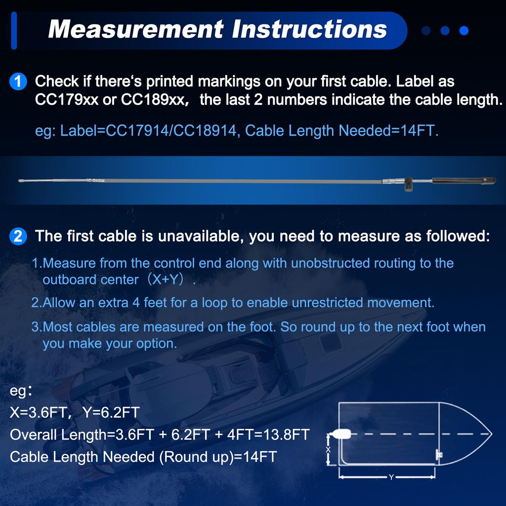Motoforti 2Pcs 3m 4m 5m 6m 7m Boat Throttle Shift Control Cable Marine Outboard Remote Cable for Mercury MerCruiser
