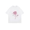 Oversized T Shirt Black Rose Flower Print Casual Loose Fit Top for Women Summer Streetwear Fashion Statement Piece