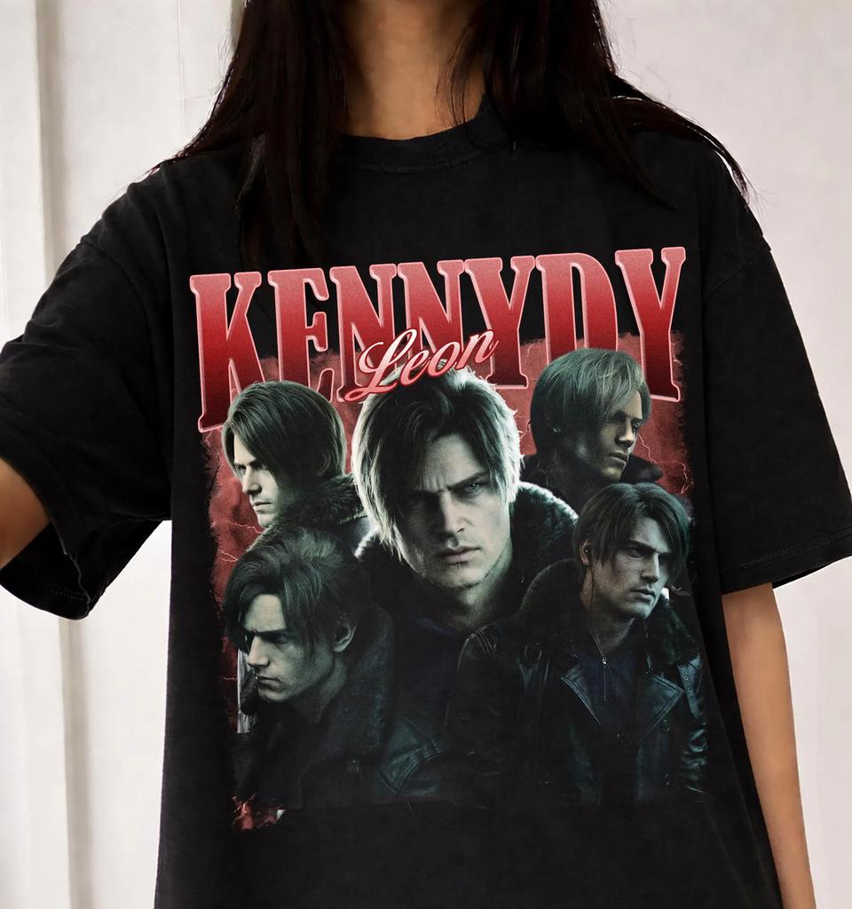 Maglietta Vintage Leon Kennedy Requiem, Maglietta Retrò Anni '90 per Videogiochi, T-Shirt Unisex Streetwear