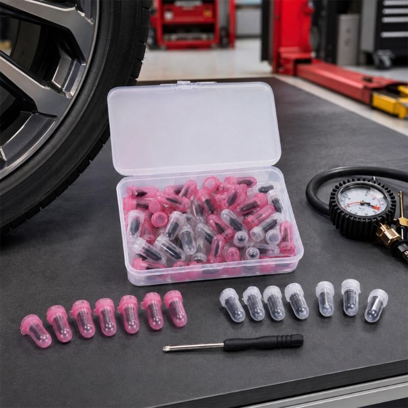 Vehicle Tire Maintenance Kit with 70 Repair Studs, Large and Small Puncture Screw Groups, Storage Organization, Screwdriver and Hand Implements