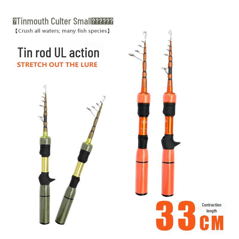 Tragbare Ultrakurze Teleskopische Mini-Spinnrute für Fliegenfischen