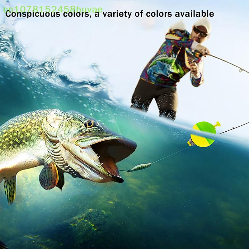 5 Pcs Snap-On Ball Fishing Bobber Floats Weighted Bobbers EVA Foam Corks For Crappie Bluegill Panfish Catfish