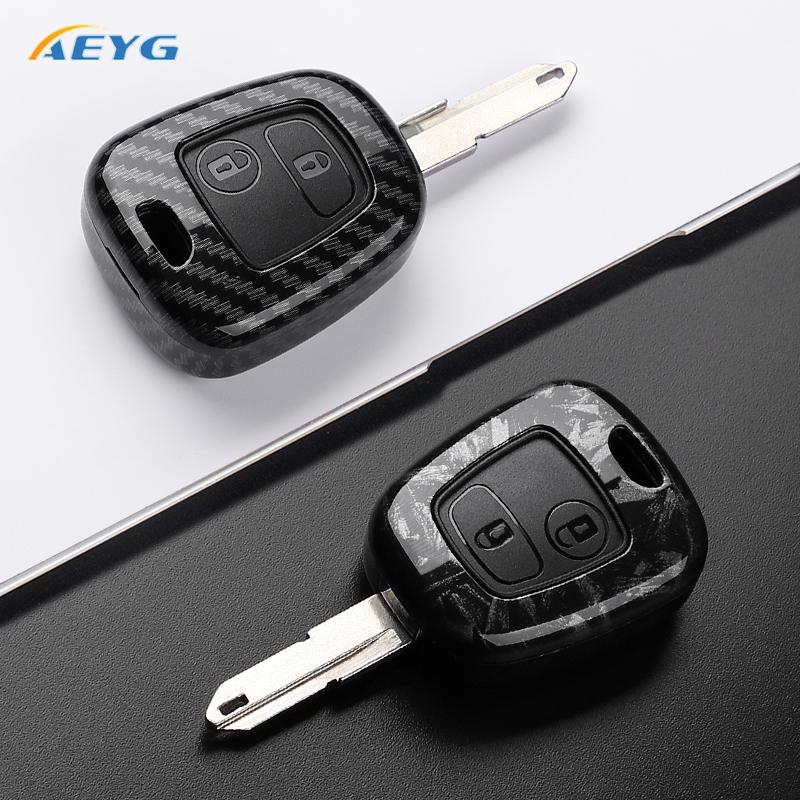 Abs Carbon Fiber Pouzdro na klíče od auta Pro Peugeot 206 207 307 408 607 Pro Citroen C1 C2 C3 C4 Pro Xsara Picasso Příslušenství na klíčenku