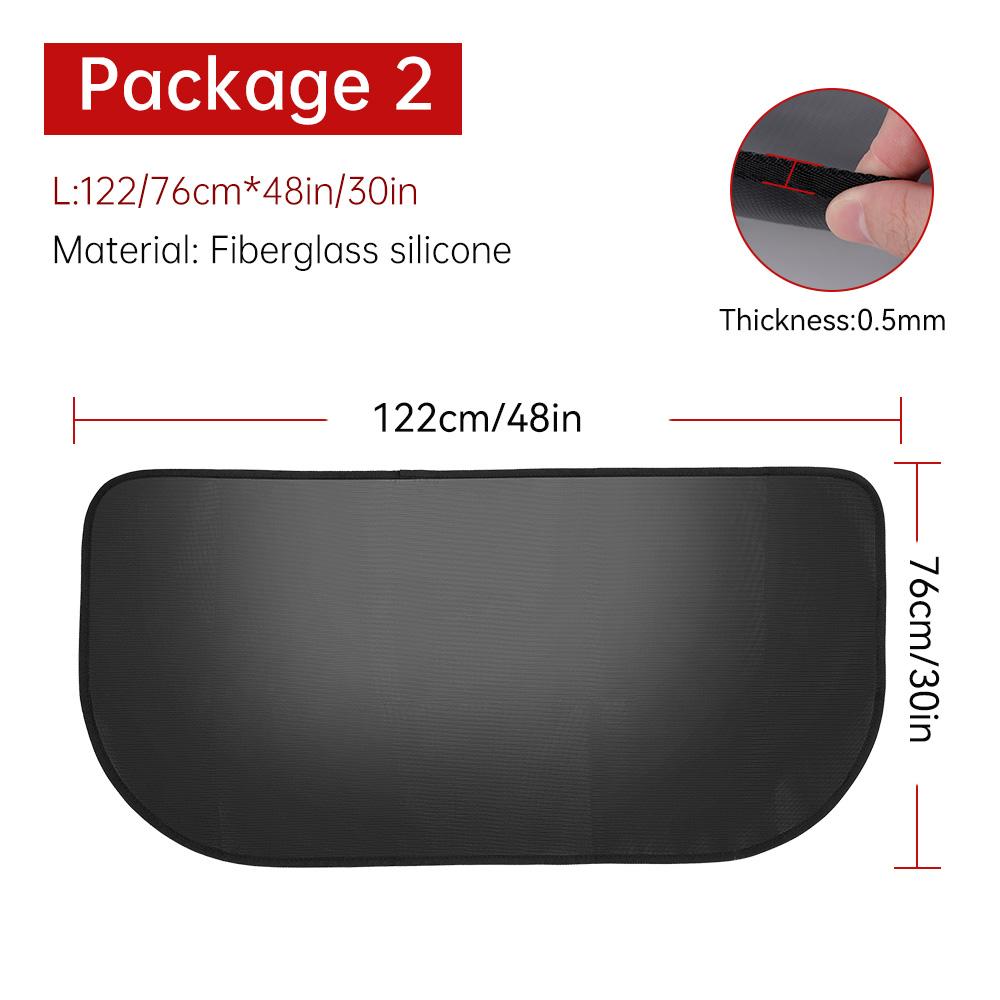 0.5MM Semi-Circular Fireplace Pad Fiberglass Silicone Fireproof Pad Flame-Retardant Heat-Resistant For wood Stoves Fireplaces