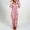 Dames Pluche Romper Herfst Winter Flanellen Pyjama Lange Mouw Rits Hoge Hals Muts Warmhouden Meisjeskleding Nachtkleding Loungewear