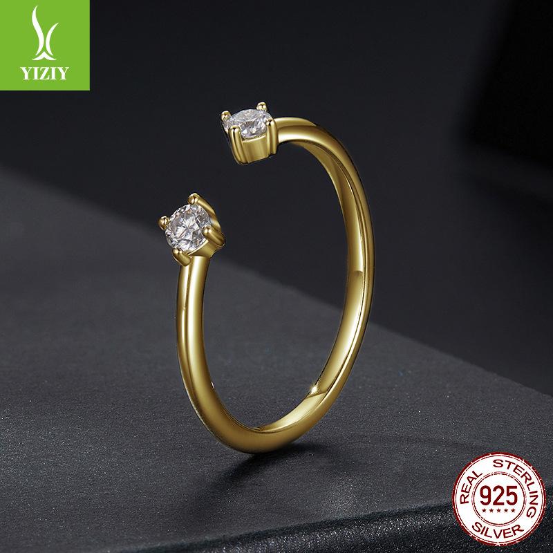 Simple And Exquisite Moissanite Open Ring, Fashionable And Versatile S925 Sterling Silver Ring Can Be Stacked.